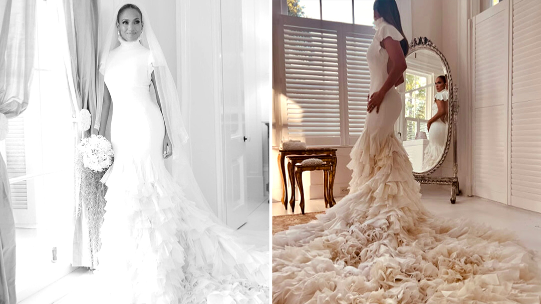 A look at Jennifer Lopez's three wedding dresses